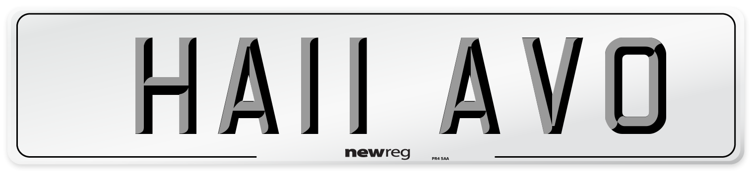 HA11 AVO Number Plate from New Reg
